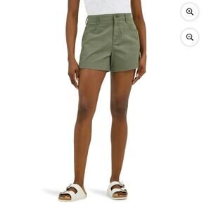 Lee® Women's A-Line Short 4" Inseam in Olive Grove Size 20 Cotton Blend NWT
